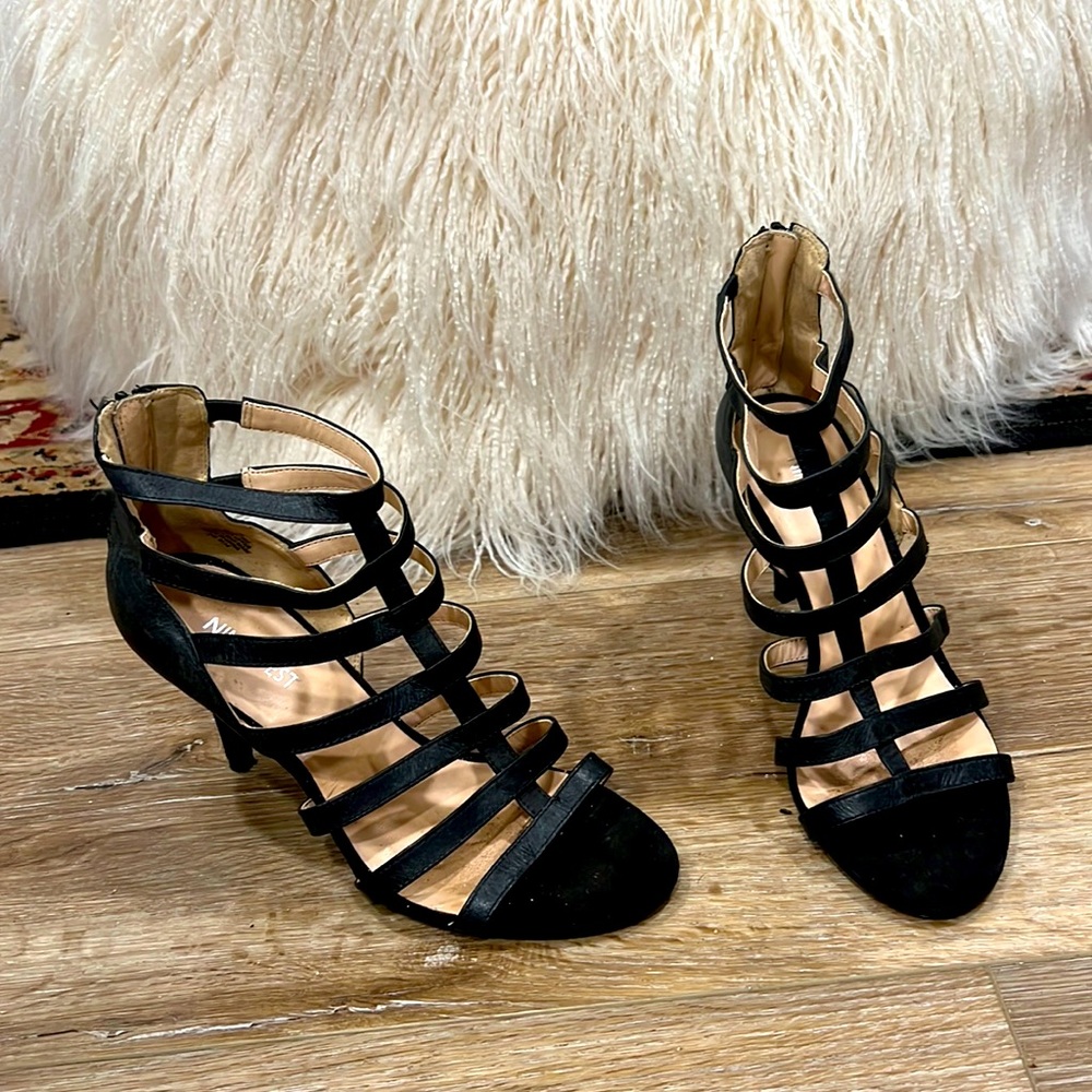 Nine West Black Leather Heels